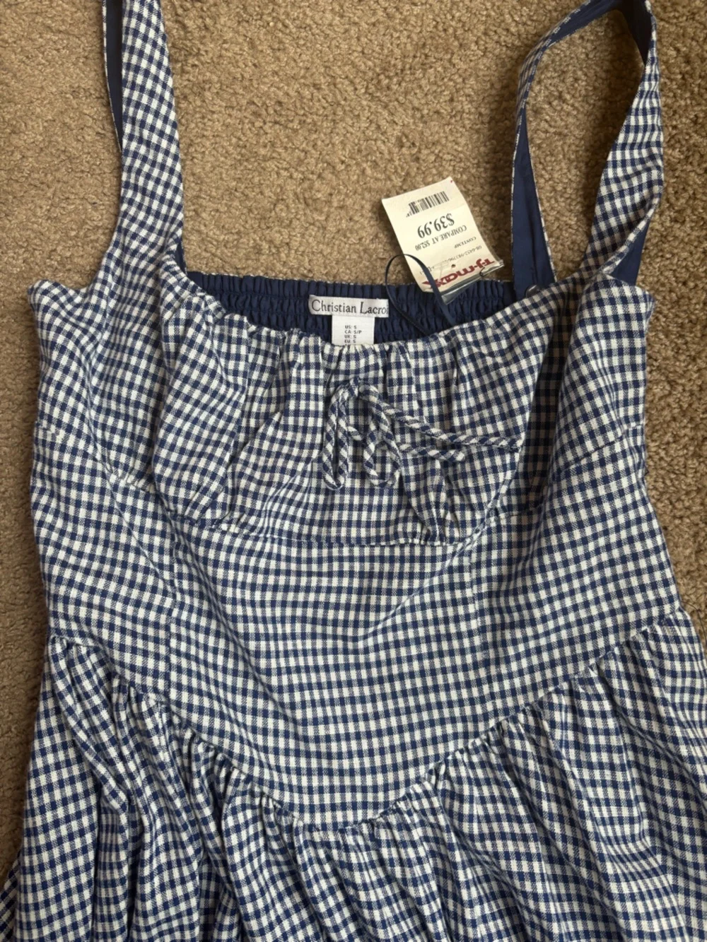 Blue and White Gingham Maxi Dress (if not sold donating on 4/25) - Picture 2 of 4